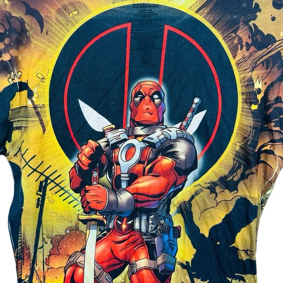 Marvel Deadpool T-Shirt All Over Print Double Sided Short Sleeve Mens Size Large - Picture 6 of 10